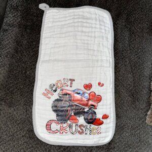 NEW Handcrafted Monster Truck Burp Cloth